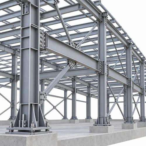 Steel frame bolted connection model tekla-steel-frame-bolted-connection-model