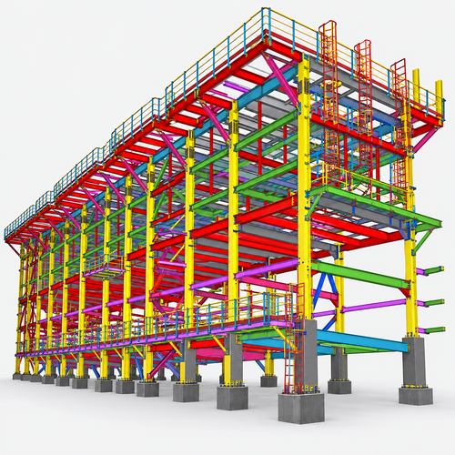 Warehouse steel fabrication model tekla-warehouse-3d-fabrication-model
