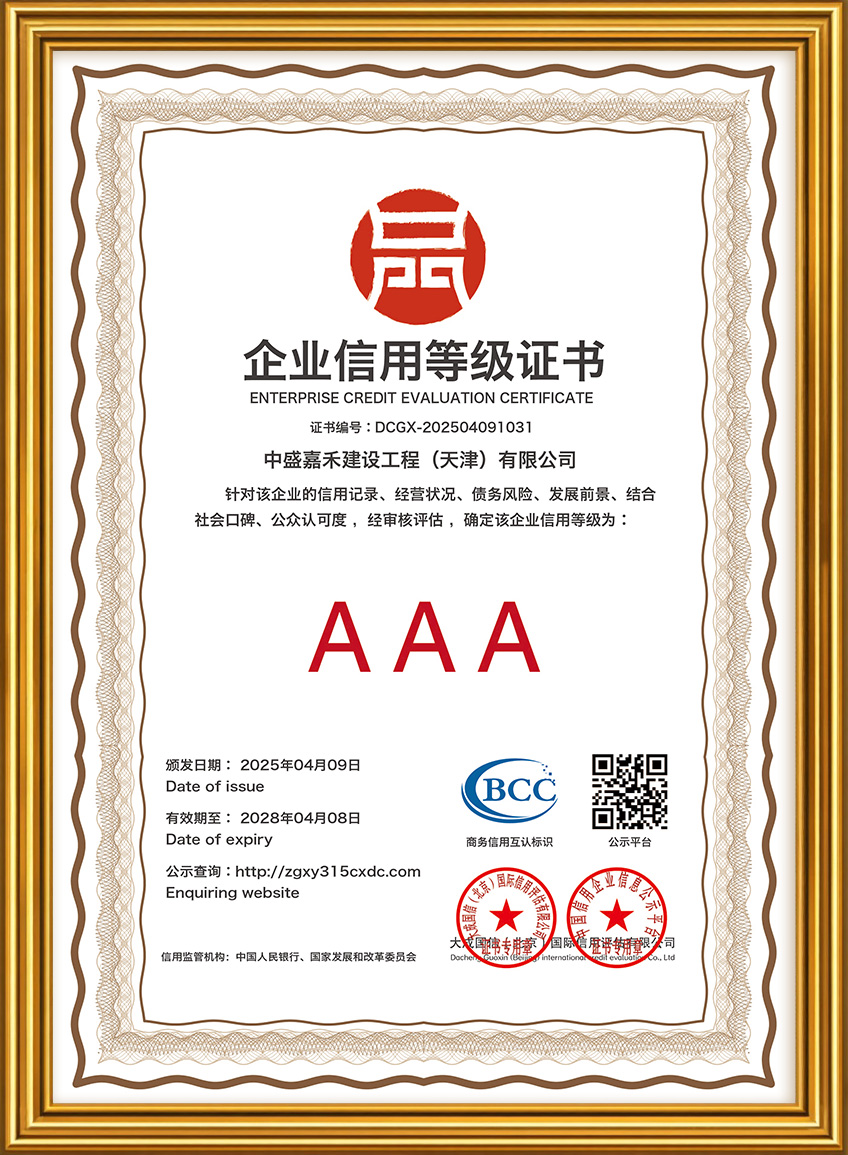Enterprise Credit Rating Certificate