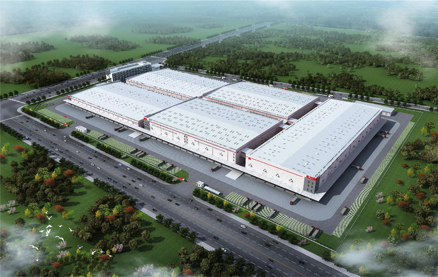Gro&szlig;e Lagerl&ouml;sung mit Stahlkonstruktion f&uuml;r ein modernes Logistikzentrum