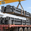 Custom industrial steel frame components being loaded for export delivery