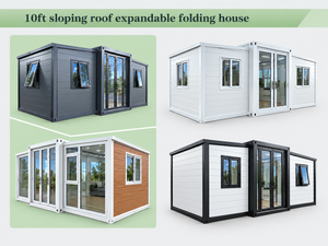 10ft Compact Sloped Roof Expandable Folding House | Portable Prefab Modular Home