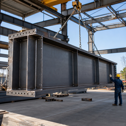 Custom Welded Built-Up Steel Beam for Heavy Structural Projects