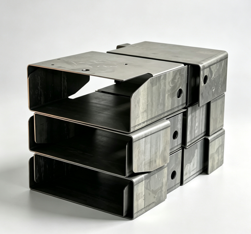 High-quality custom metal parts manufactured by laser cutting, CNC bending, welding, grinding and surface treatment