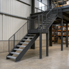 Custom Industrial Steel Stair Structure with Platform and Safety Handrails