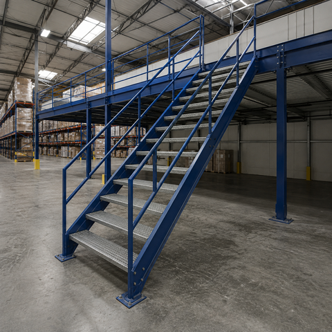 Hot-Dip Galvanized Steel Stairway for Safe Industrial and Outdoor Access